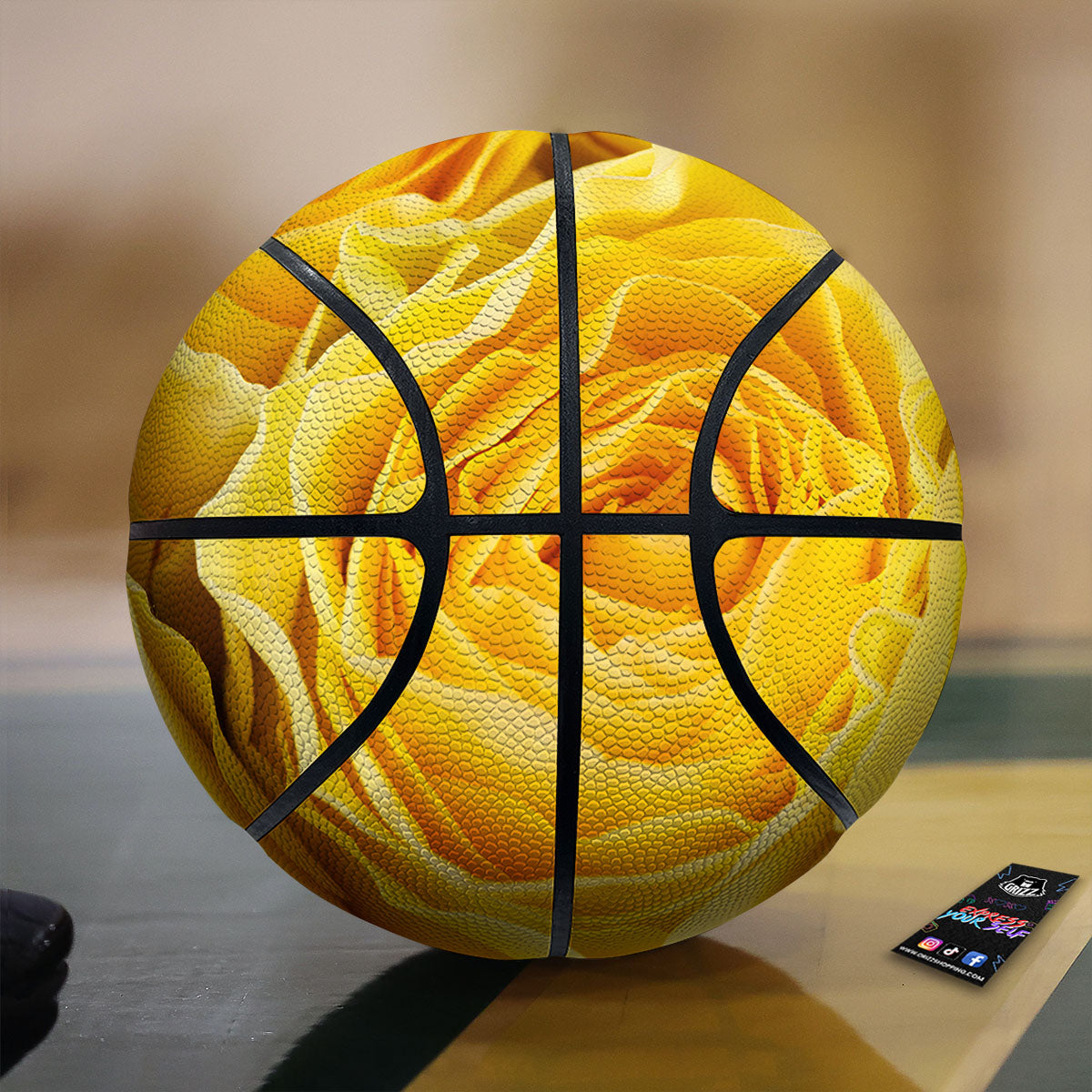 Rose Yellow Print Basketball
