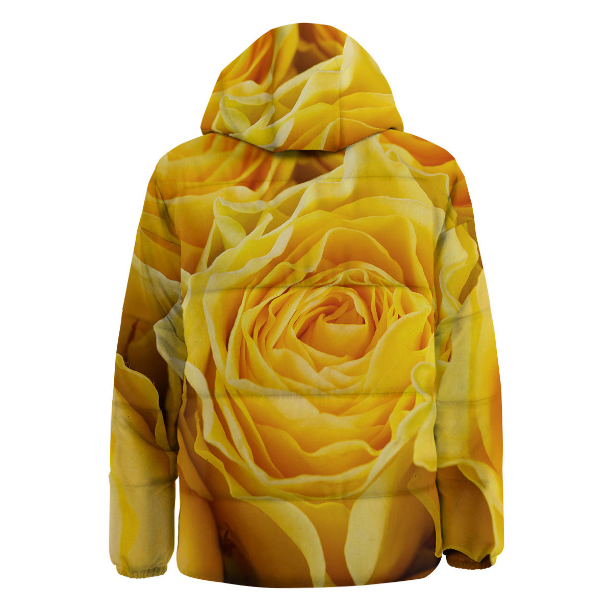 Rose Yellow Print Down Jacket-grizzshop