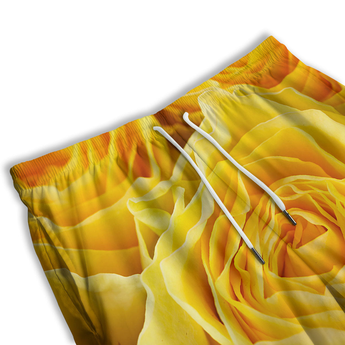 Rose Yellow Print Men's Athletic Shorts