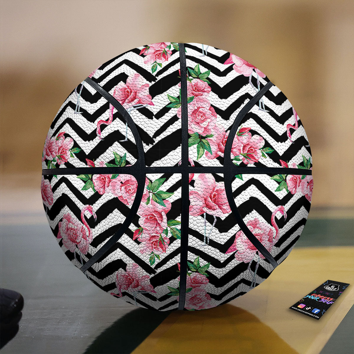 Rose Zigzag Pink Print Pattern Basketball-grizzshop
