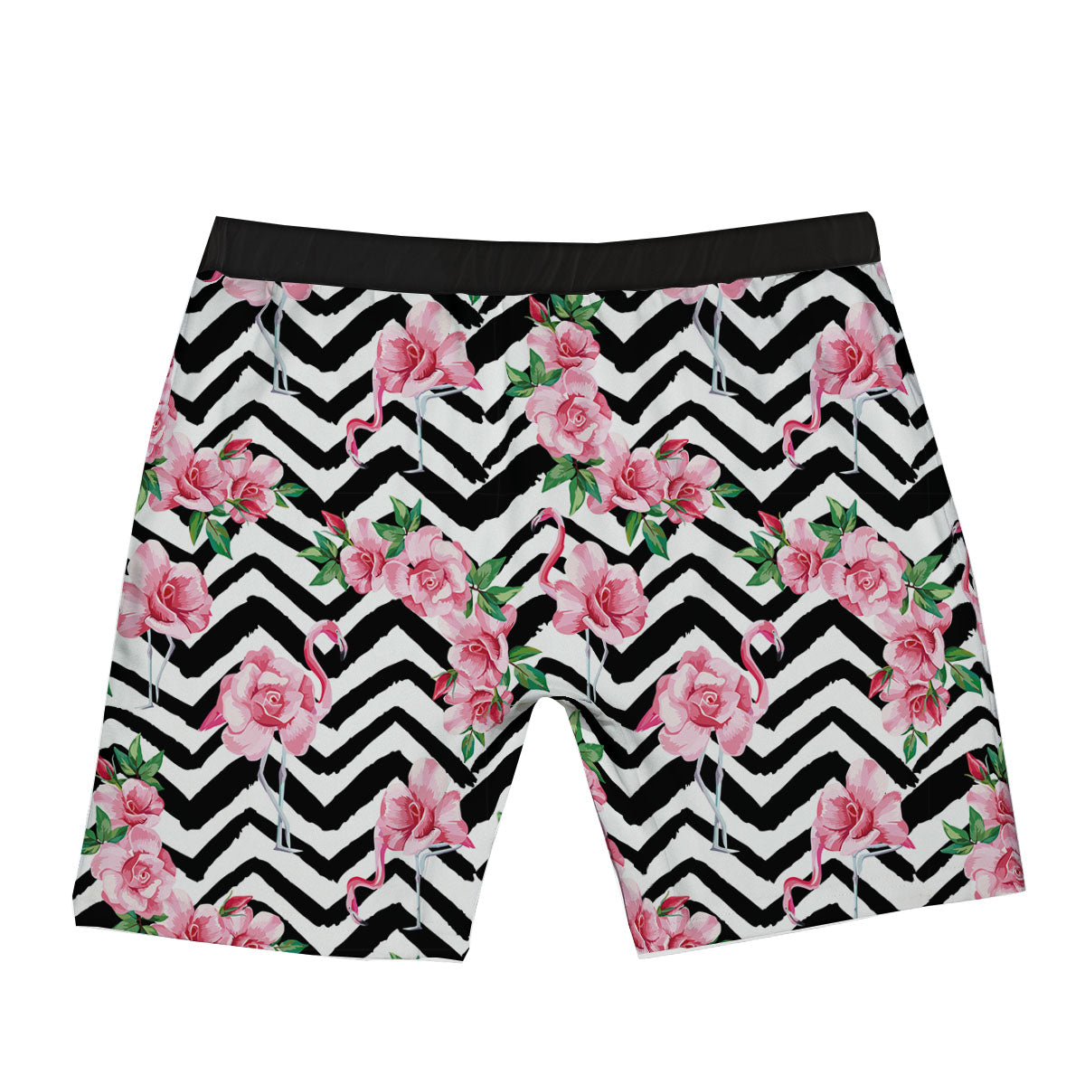 Rose Zigzag Pink Print Pattern Boxer Briefs-grizzshop