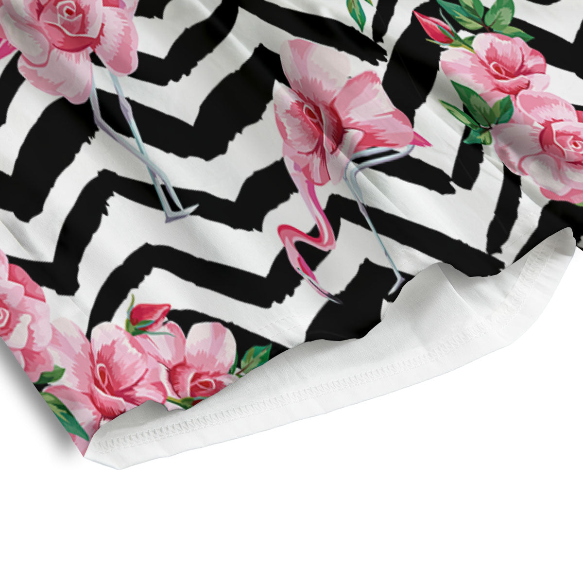 Rose Zigzag Pink Print Pattern Men's Athletic Shorts