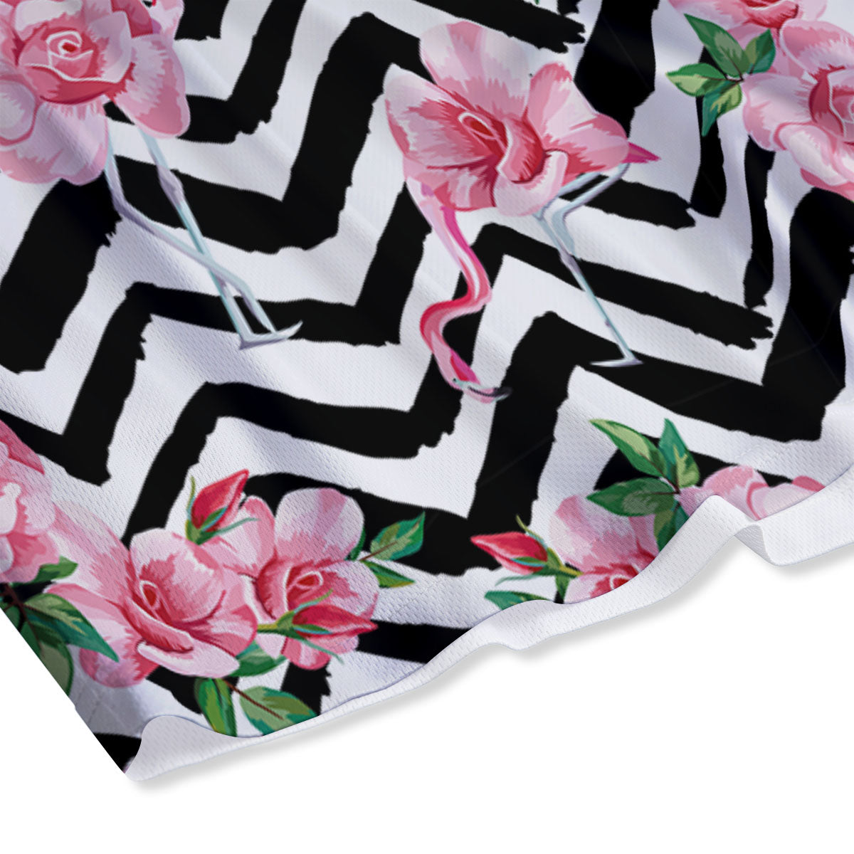 Rose Zigzag Pink Print Pattern Mesh Shorts