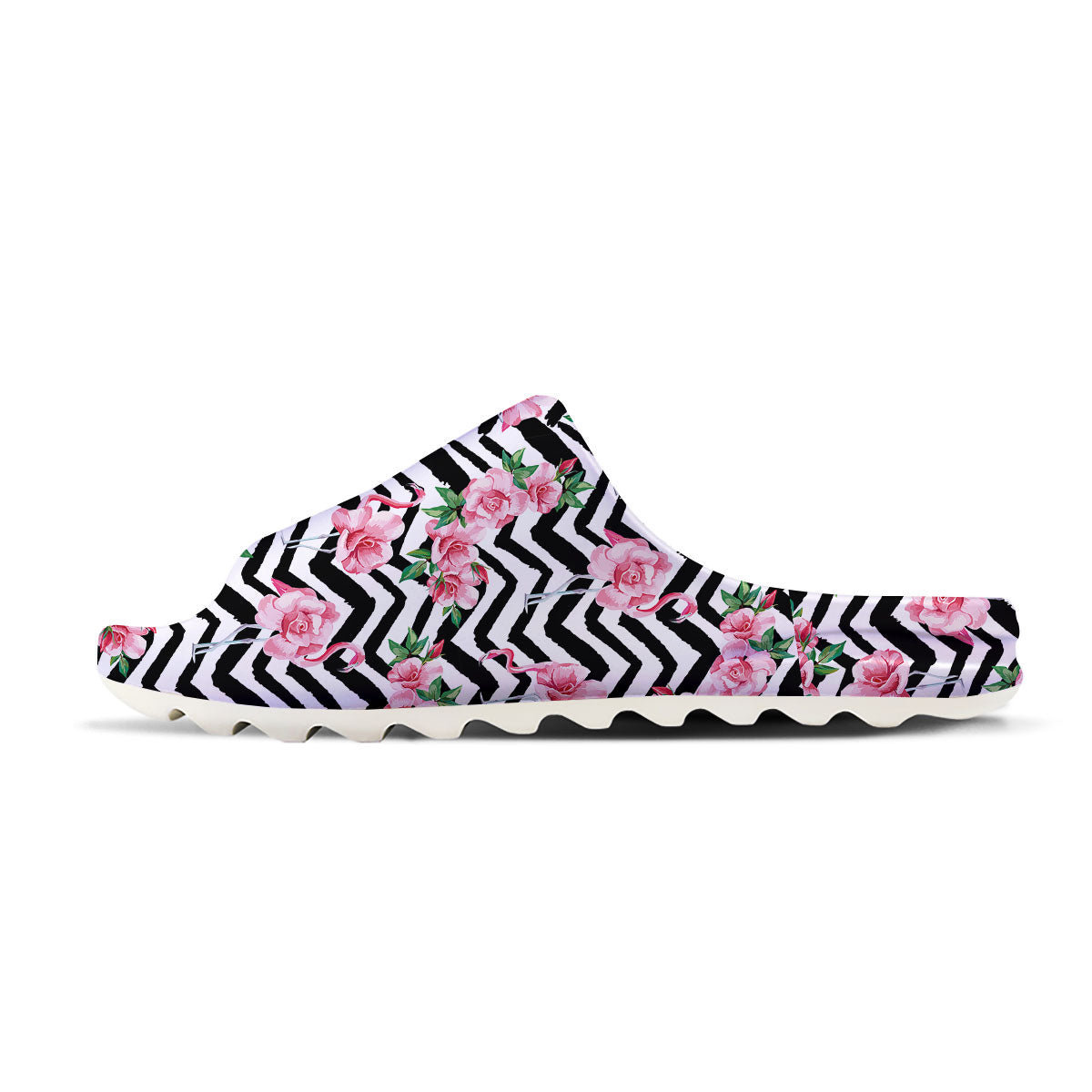 Rose Zigzag Pink Print Pattern Sandals-grizzshop