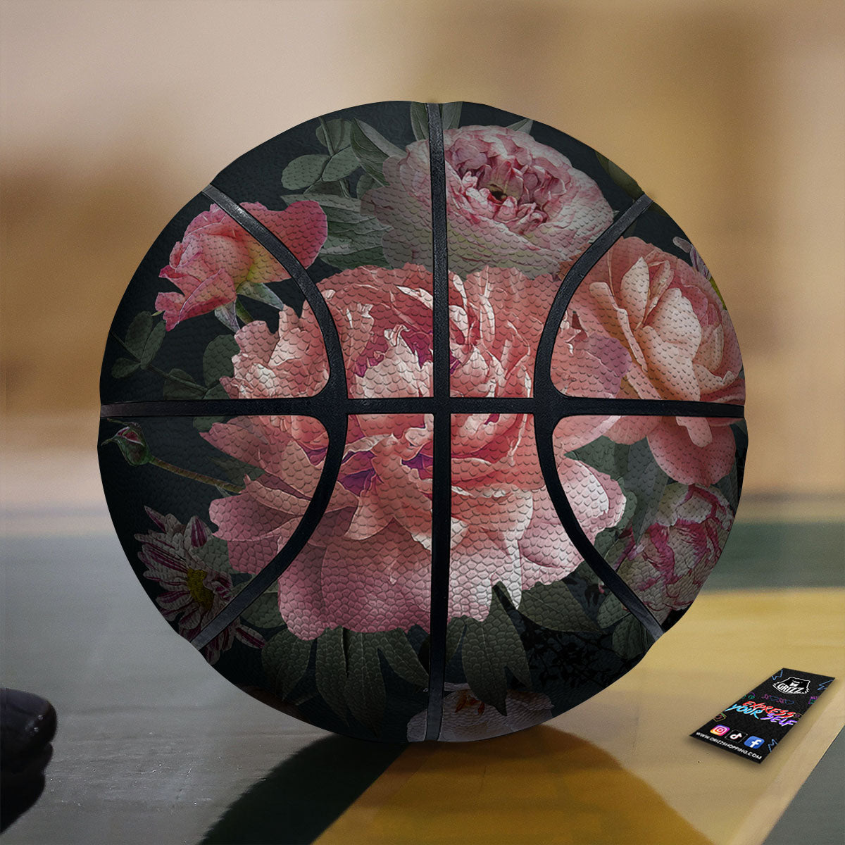 Rose And Peony Print Basketball
