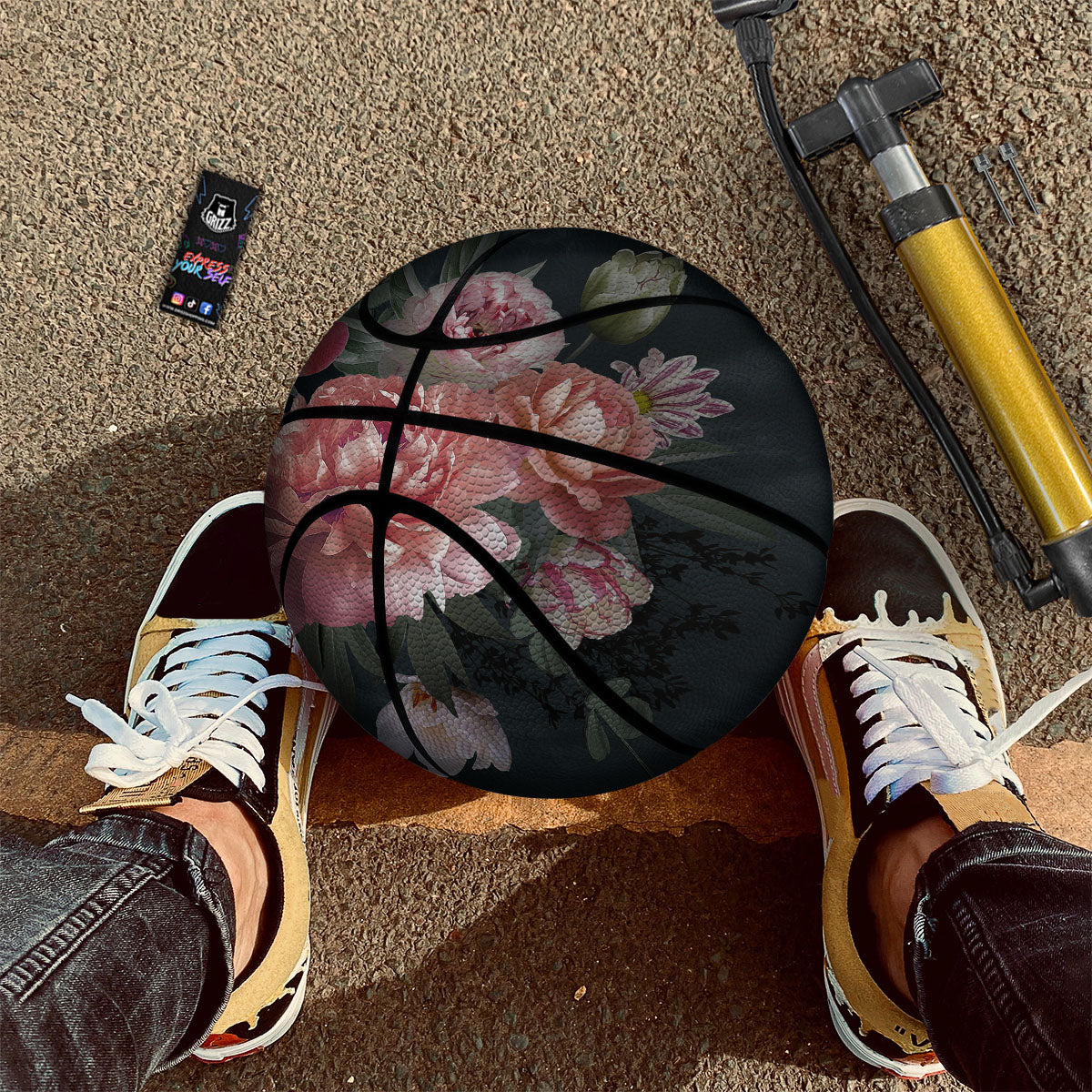 Rose And Peony Print Basketball