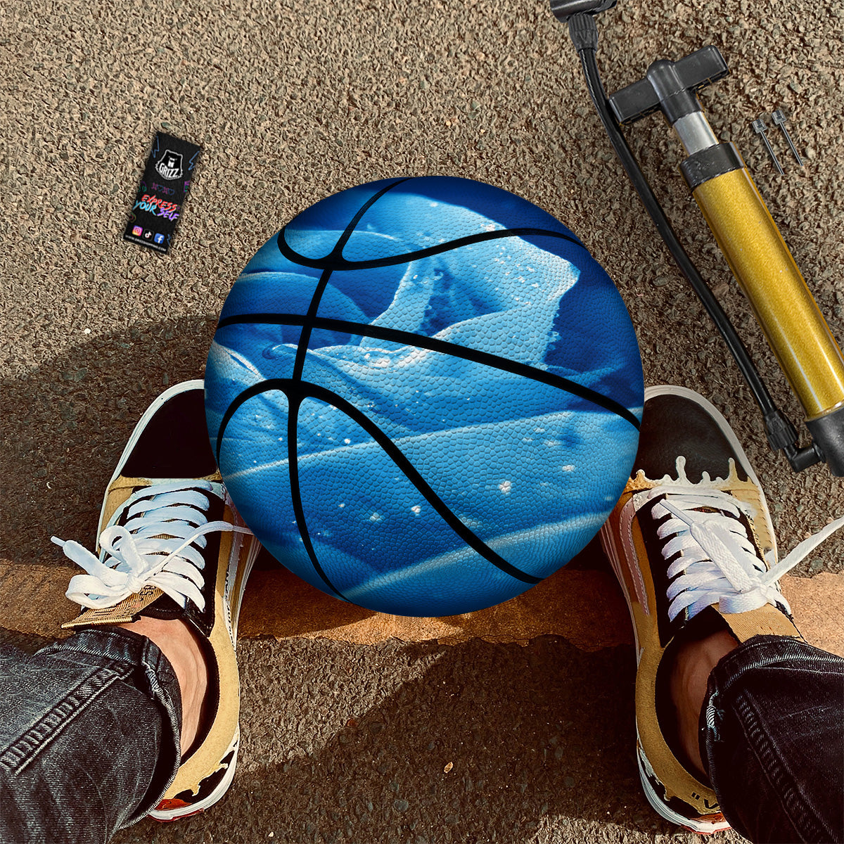 Rose Blue Print Basketball