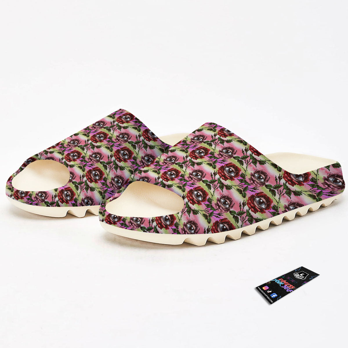 Rose Eyeball Print Pattern Sandals-grizzshop