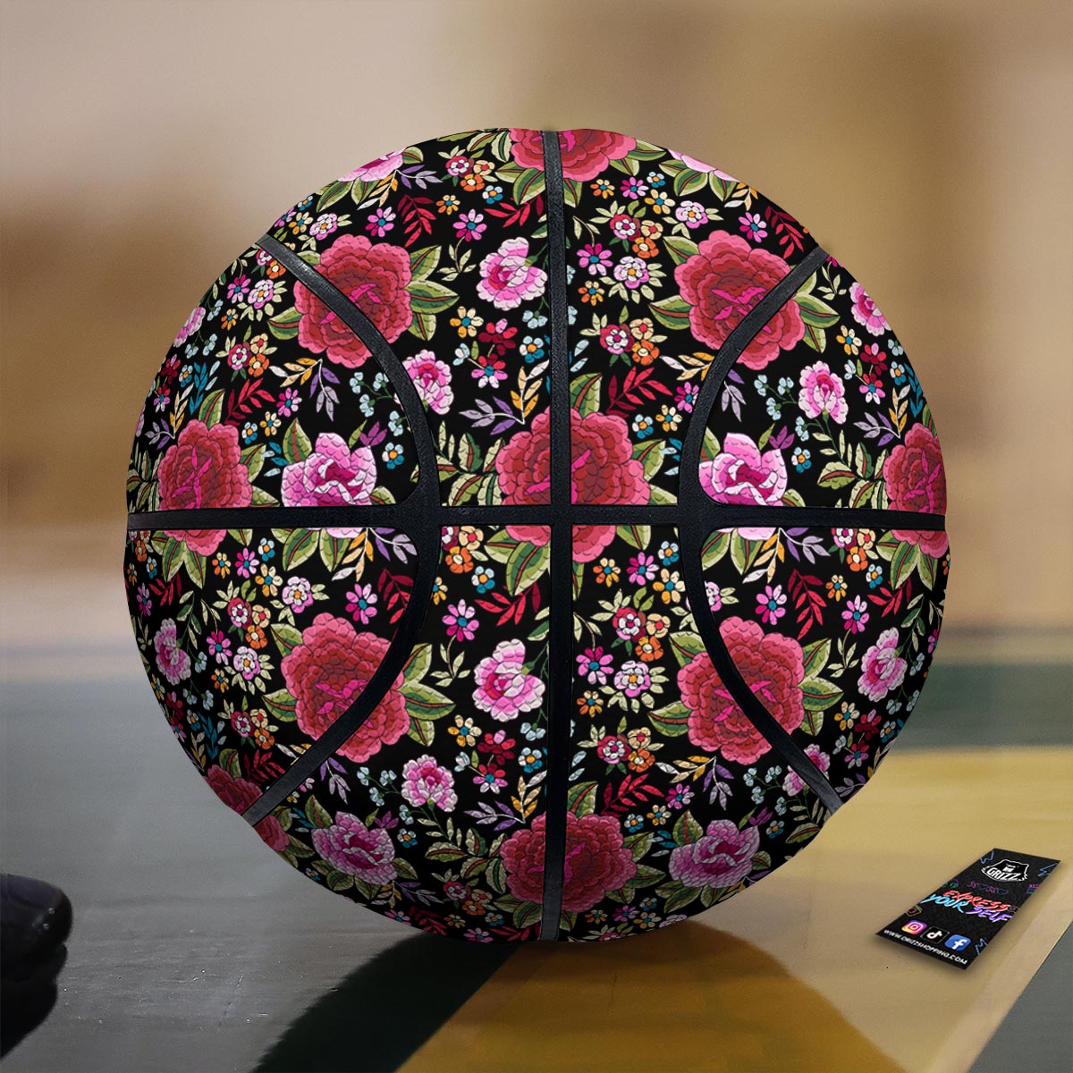 Rose Valentine's Day Print Pattern Basketball