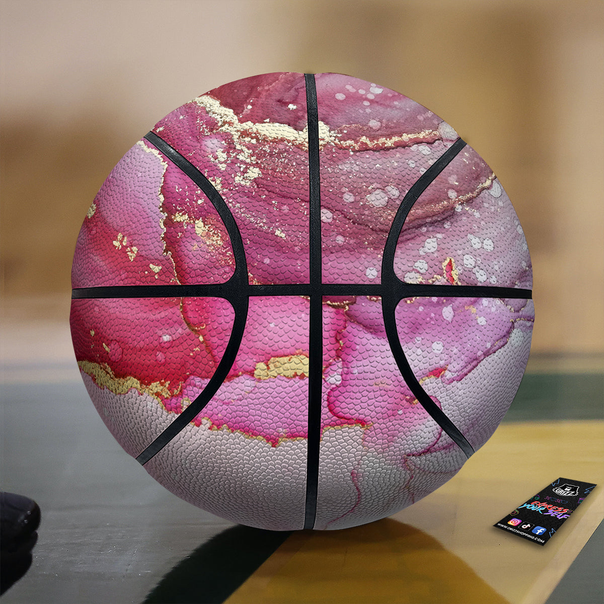 Rose Gold Marble Print Basketball