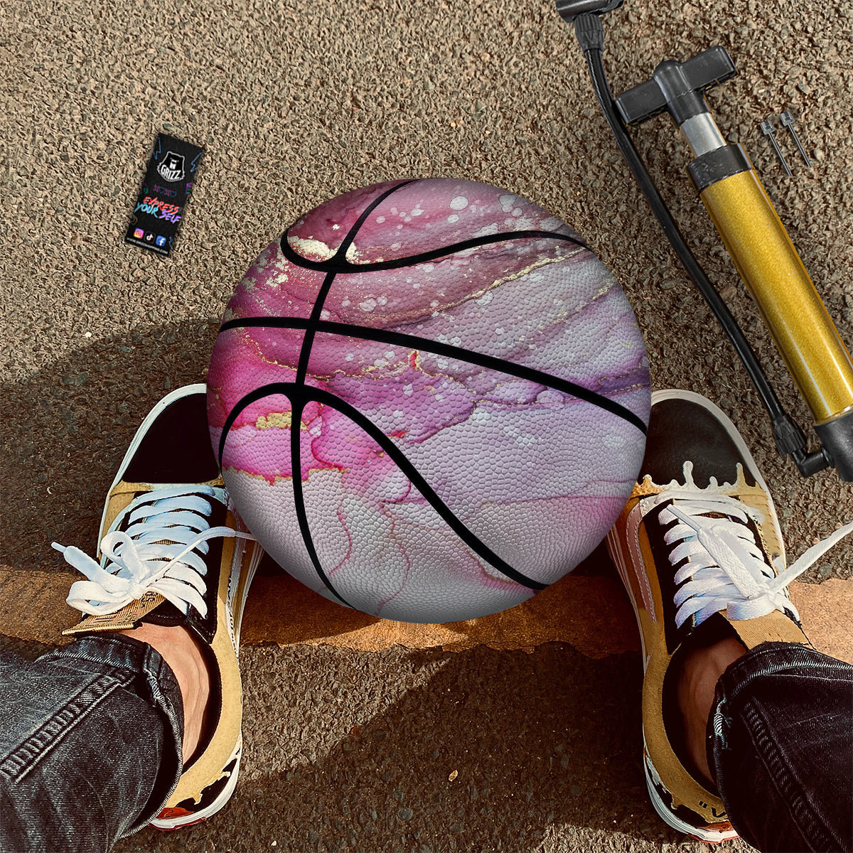 Rose Gold Marble Print Basketball