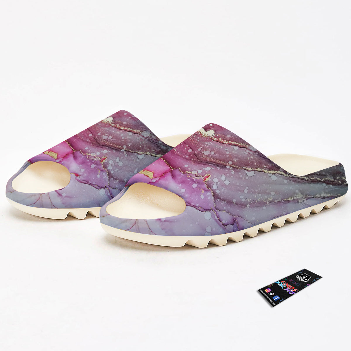 Rose Gold Marble Print Sandals-grizzshop