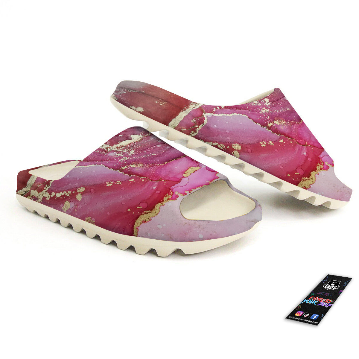 Rose Gold Marble Print Sandals-grizzshop
