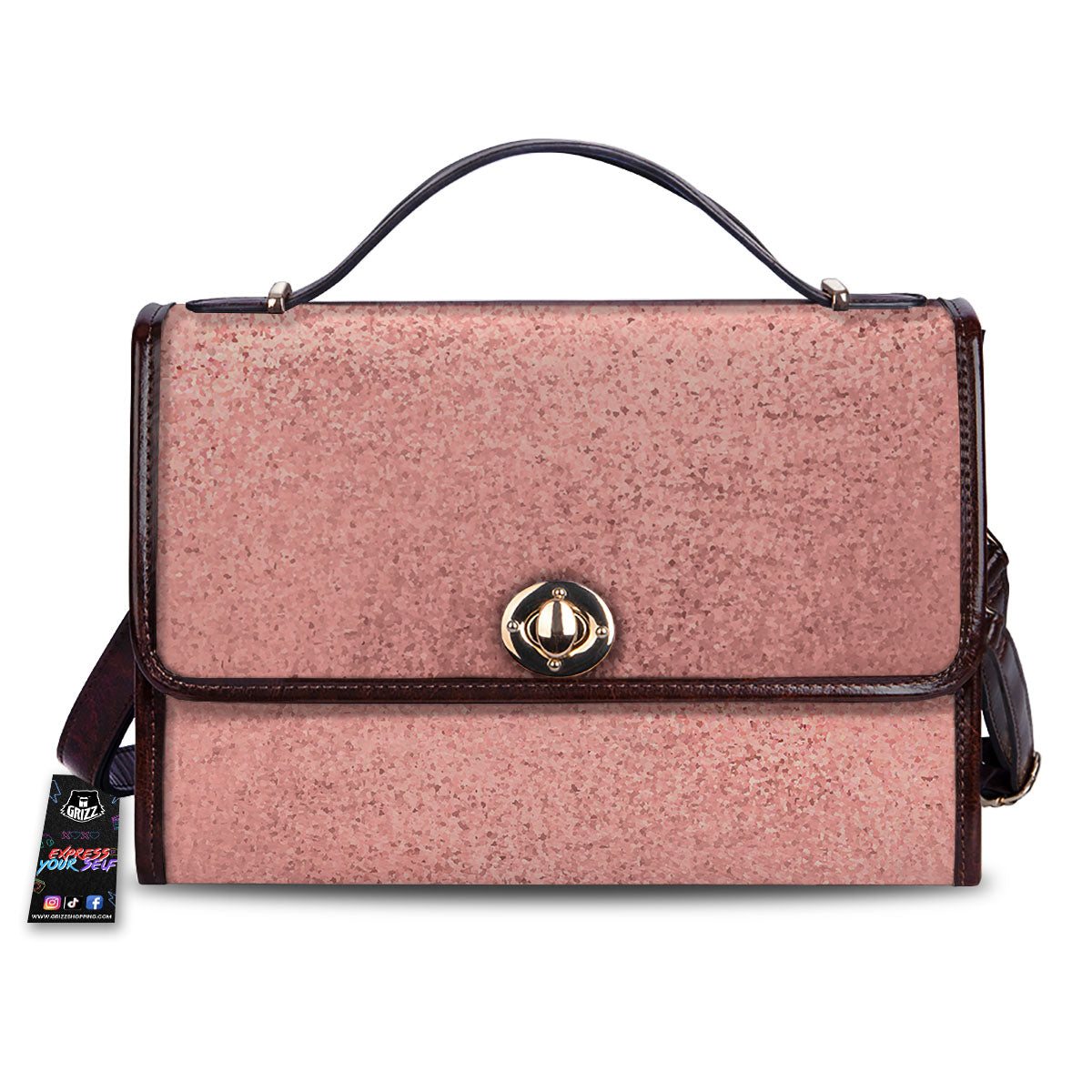 Rose Gold Texture Print Women's Satchel Bag