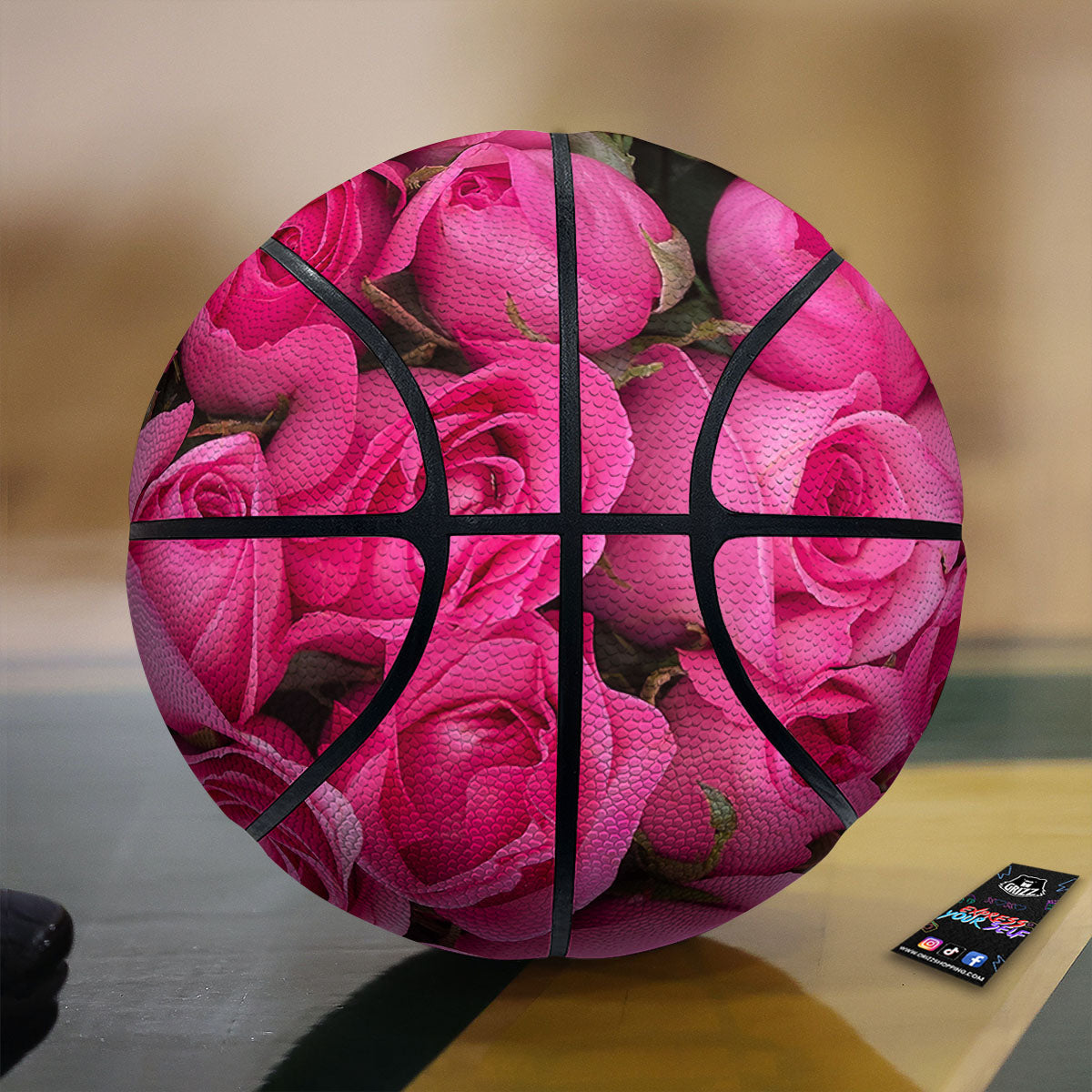 Rose Hot Pink Print Basketball