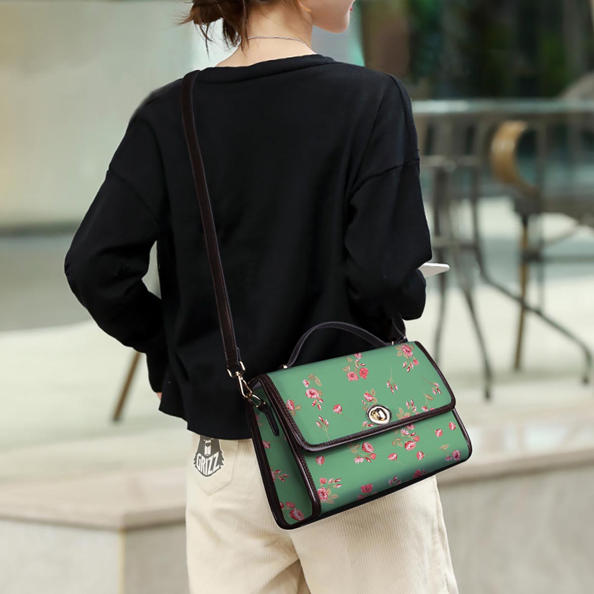 Rose Petals Print Pattern Women's Satchel Bag