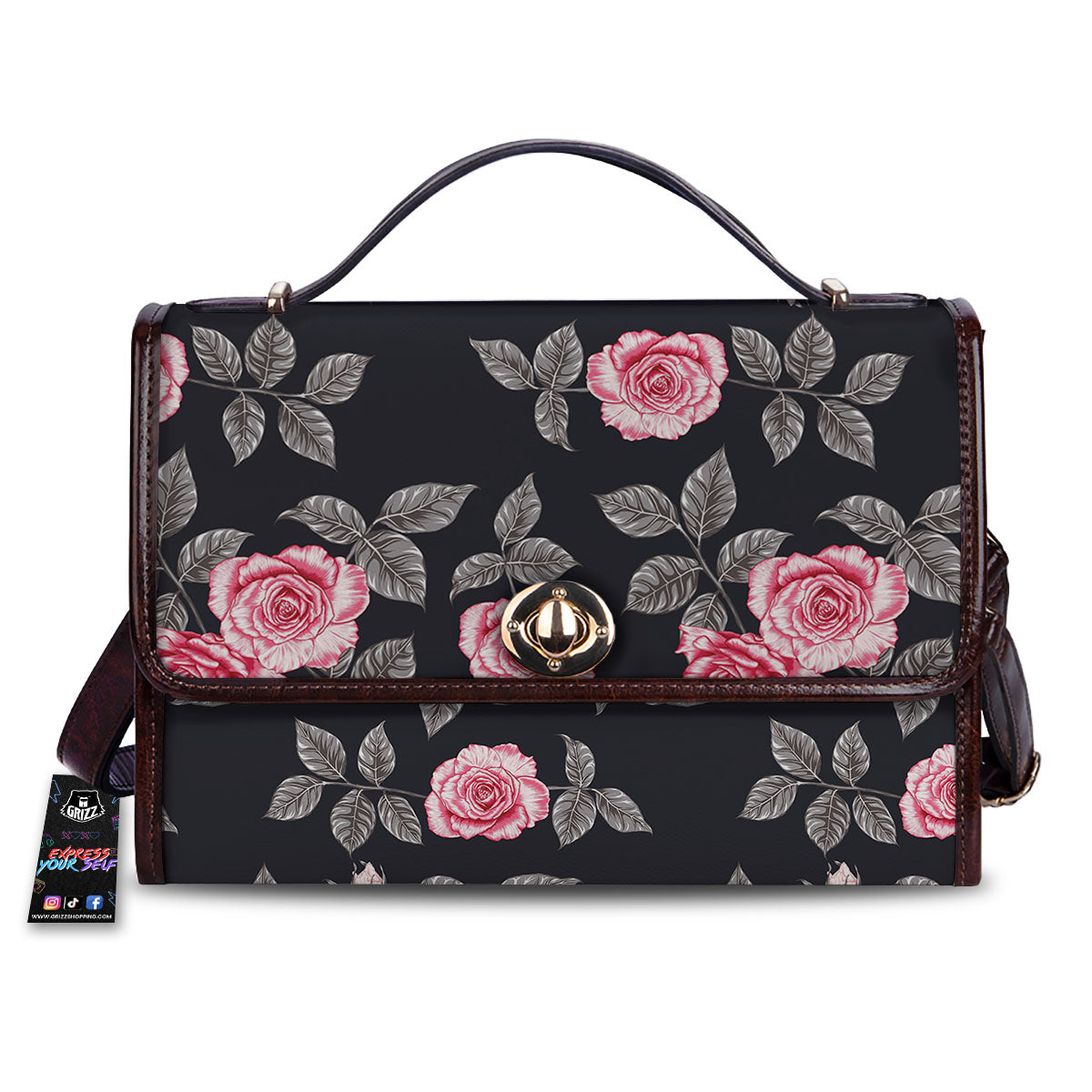 Rose Pink Print Pattern Women's Satchel Bag