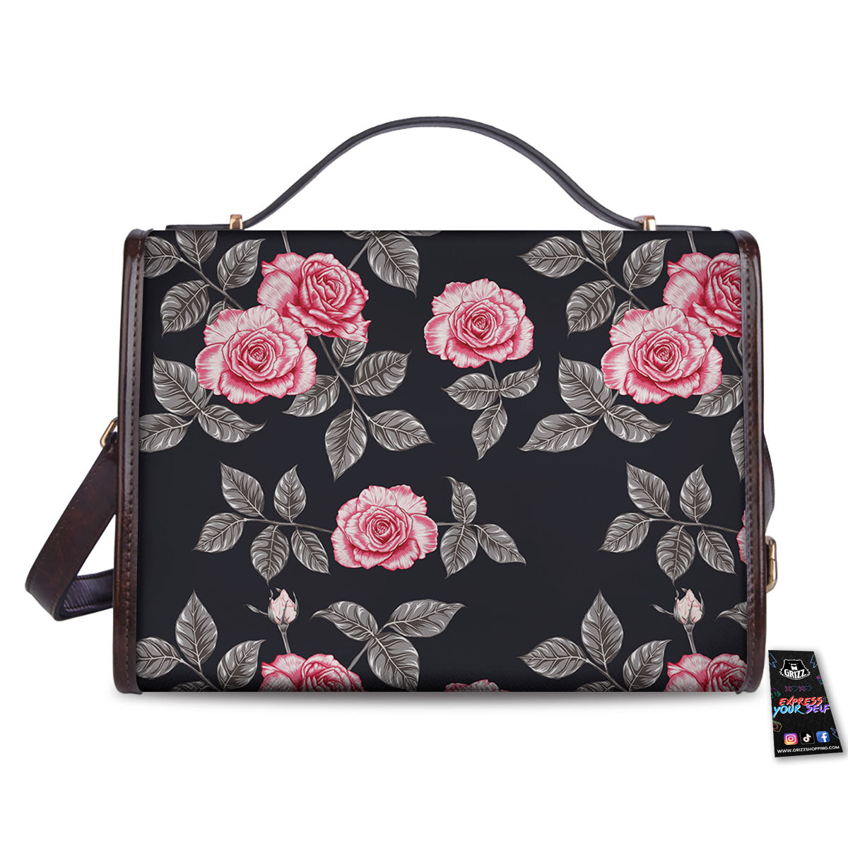 Rose Pink Print Pattern Women's Satchel Bag