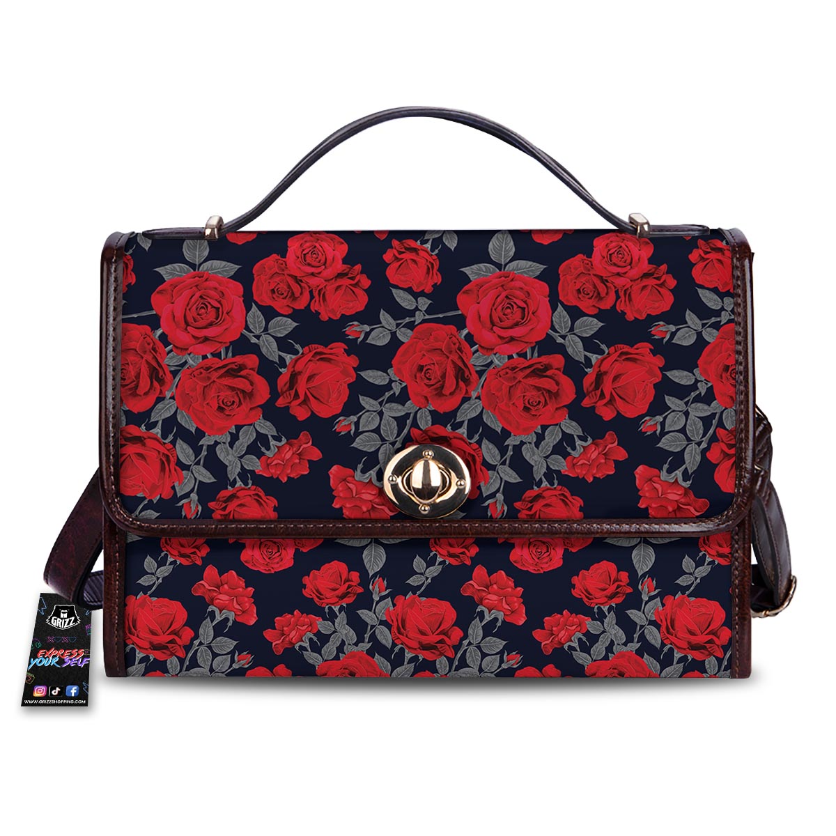 Rose Red Print Pattern Women's Satchel Bag