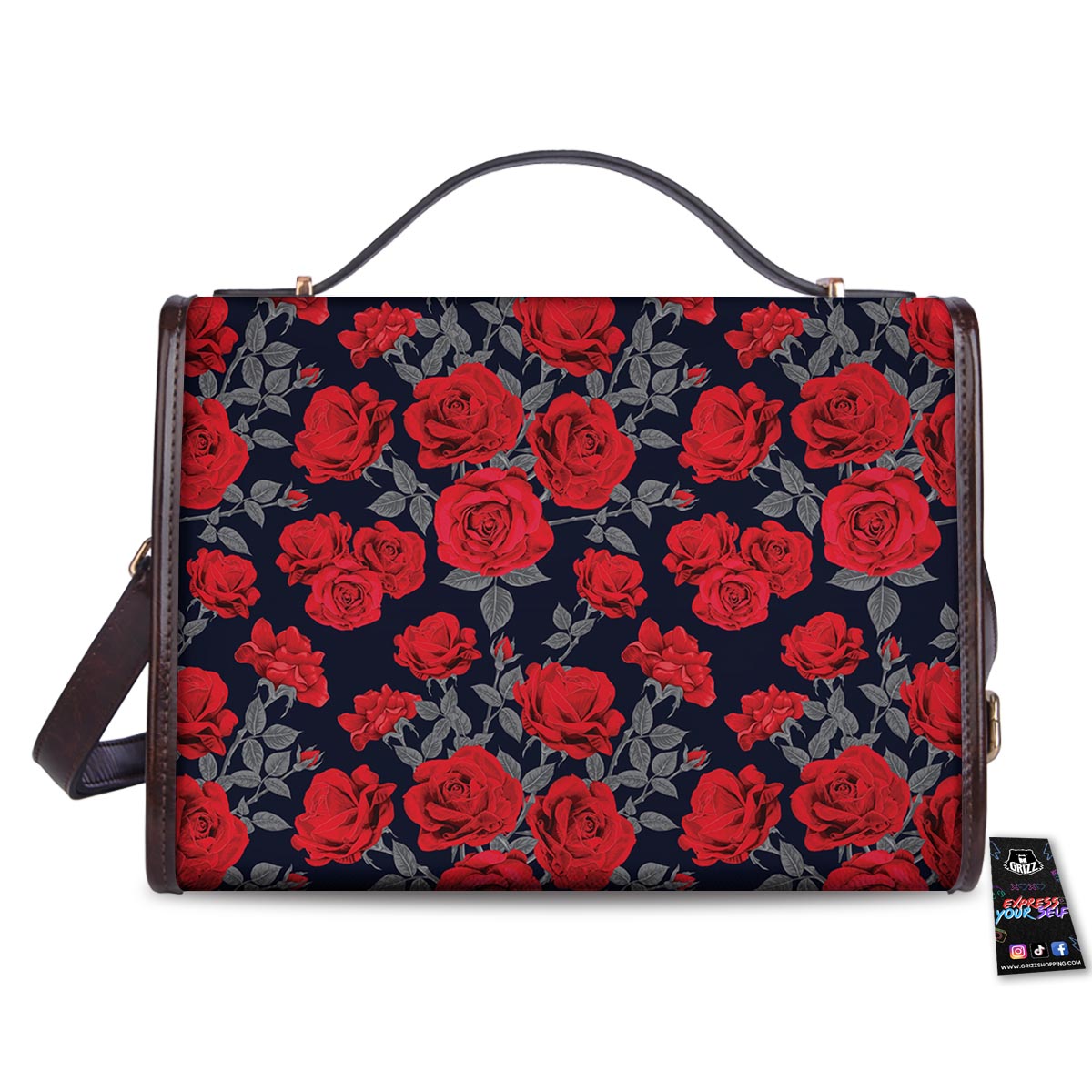 Rose Red Print Pattern Women's Satchel Bag