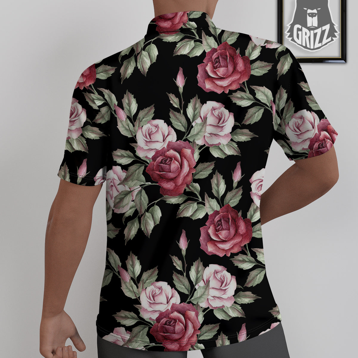 Rose Valentine's Day Print Pattern Untucked Shirts-grizzshop