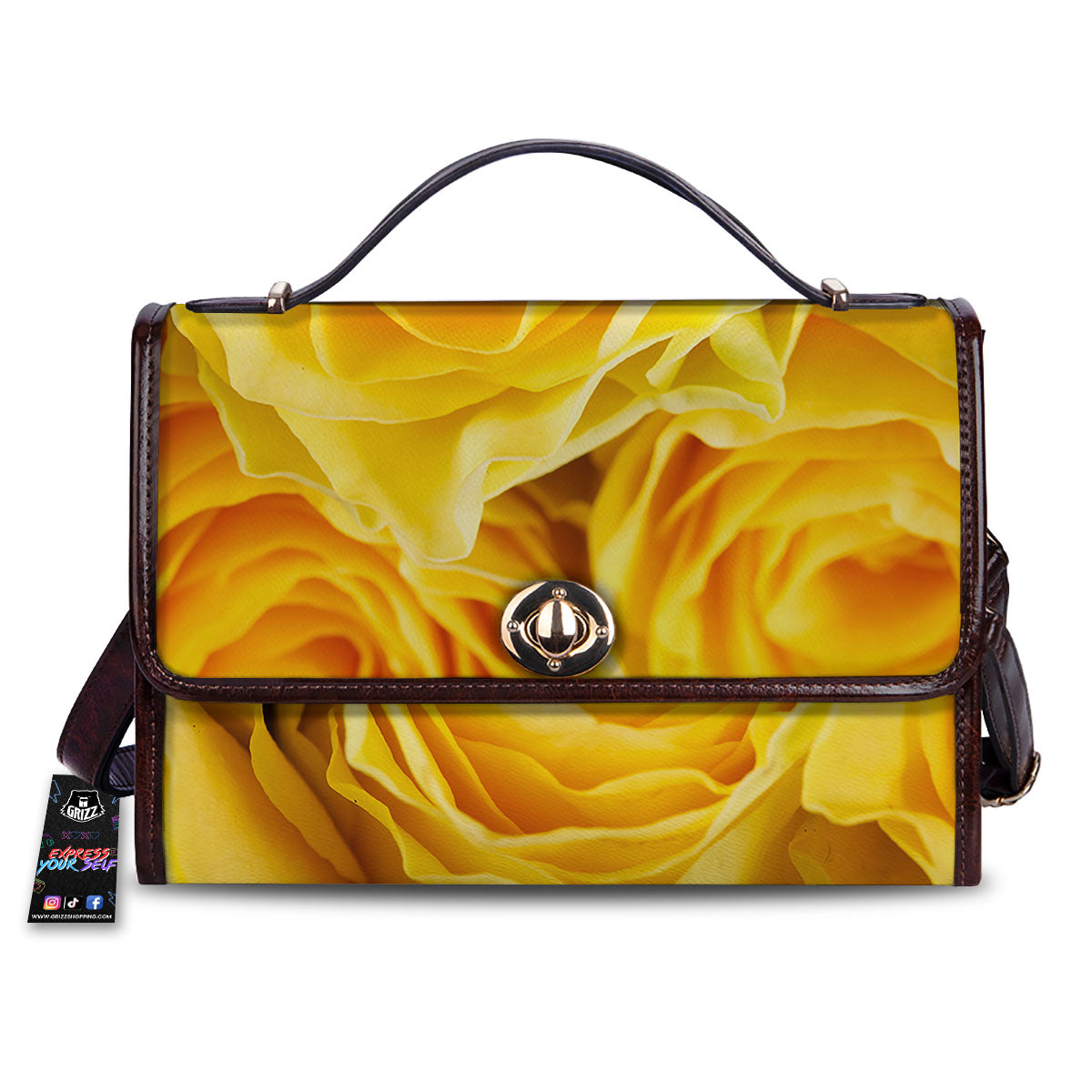 Rose Yellow Print Women's Satchel Bag