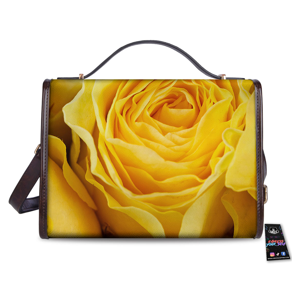 Rose Yellow Print Women's Satchel Bag