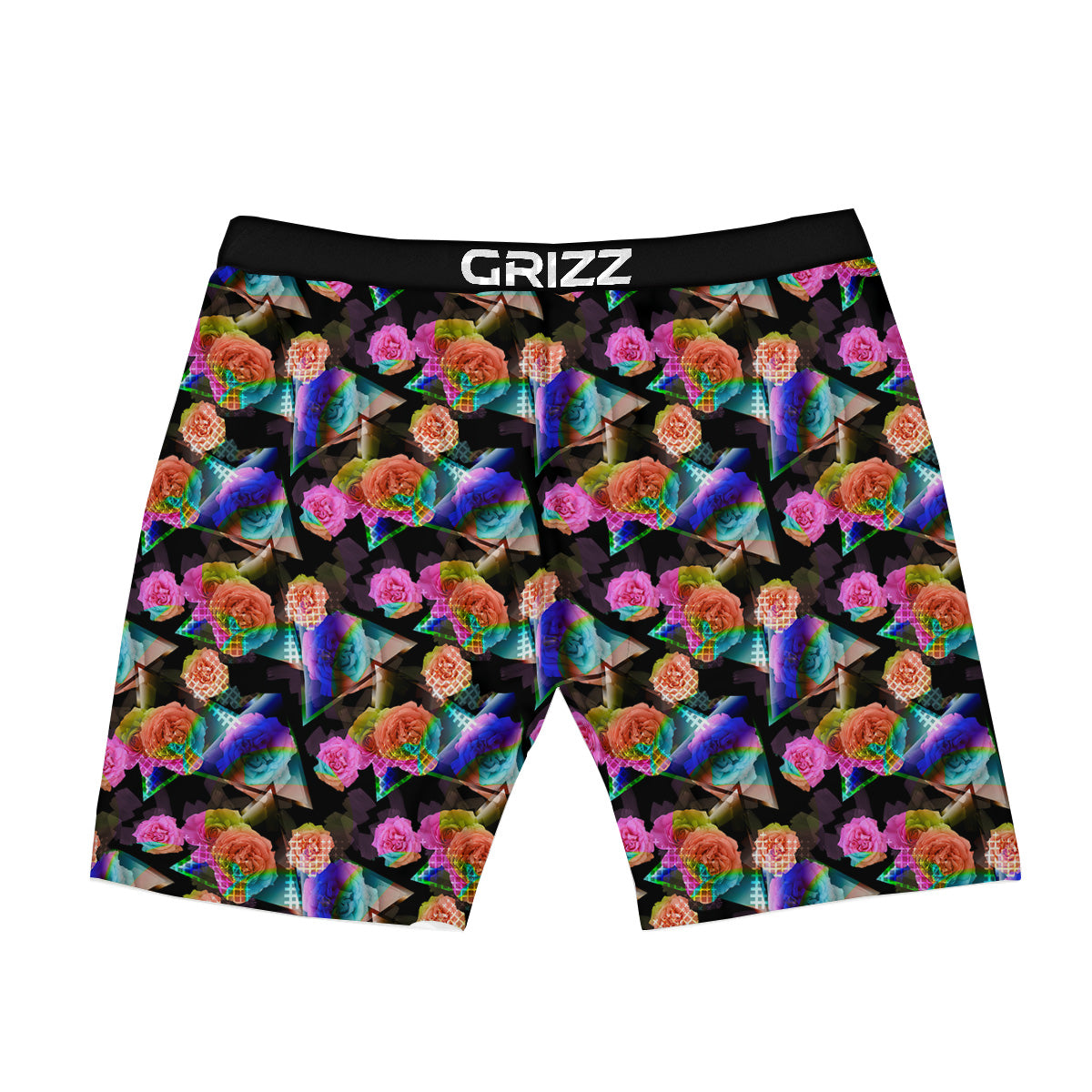 Roses Colorful Gradient Triangle Print Pattern Boxer Briefs-grizzshop
