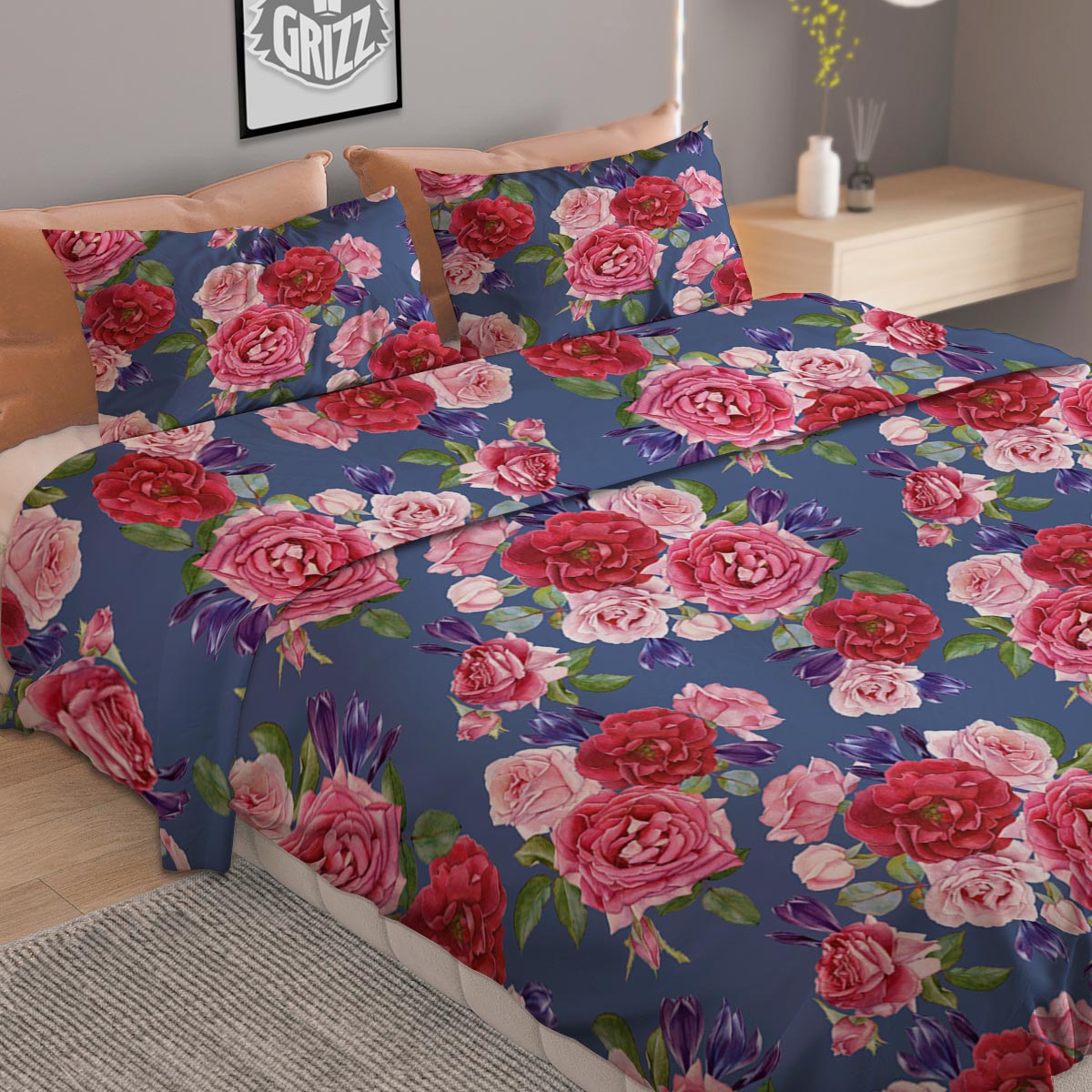 Scales Teal Mermaid Print Pattern Duvet Cover Bedding Set