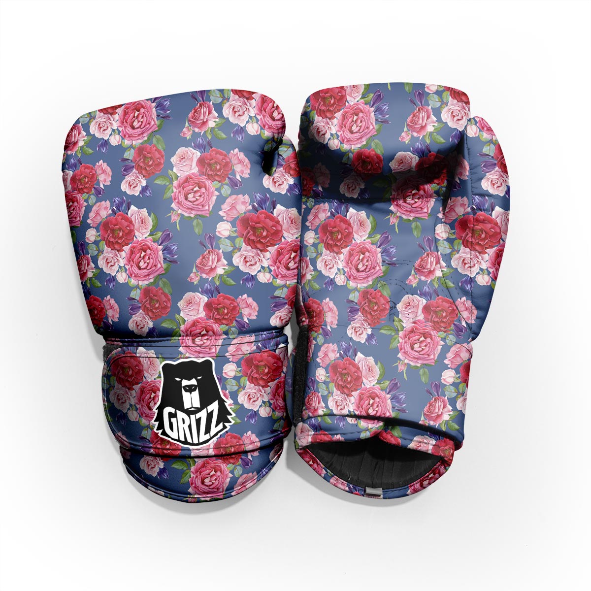 Roses Floral Red Violet Print Pattern Pro Boxing Glove