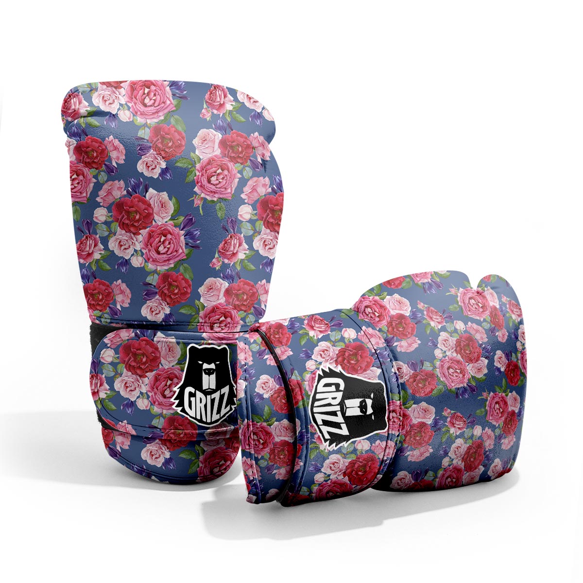 Roses Floral Red Violet Print Pattern Pro Boxing Glove