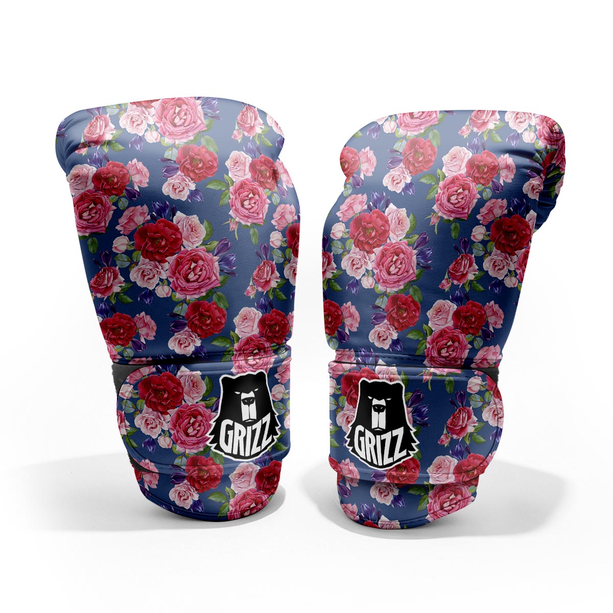 Roses Floral Red Violet Print Pattern Pro Boxing Glove