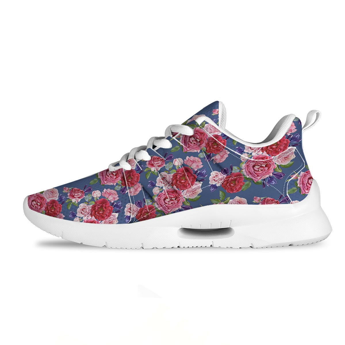 Roses Floral Red Violet Print Pattern Tennis Shoes-grizzshop