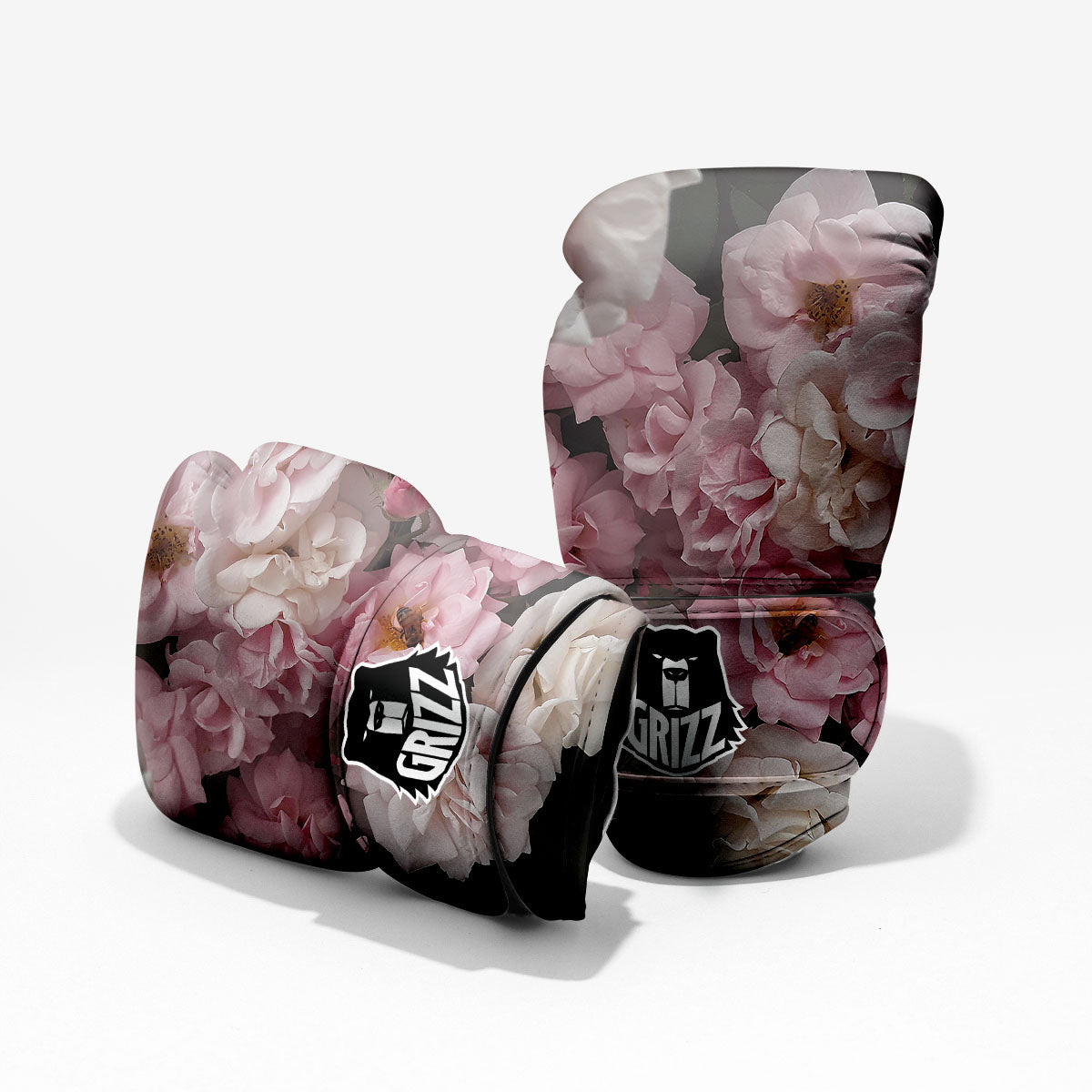 Roses Floral Retro Pink Print Pro Boxing Glove