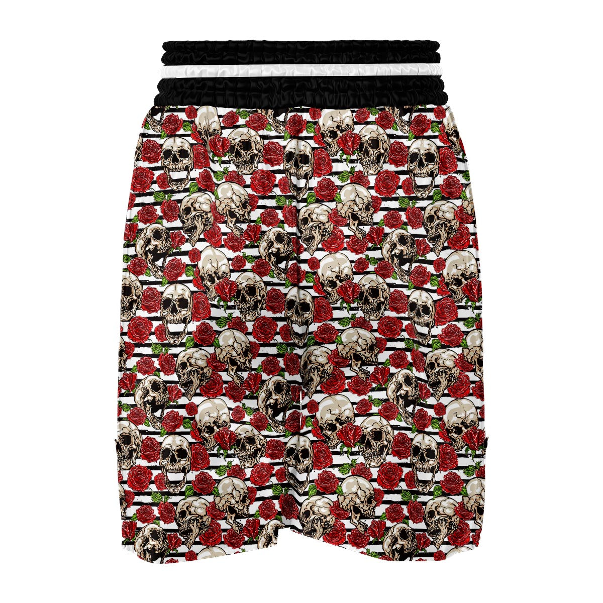 Roses Stripe Skull Boxing Shorts-grizzshop
