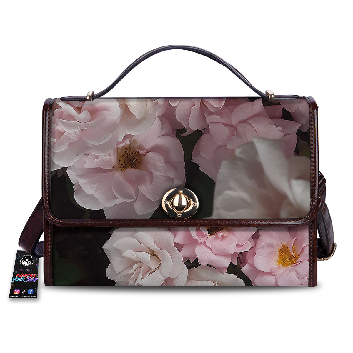 Roses Floral Retro Pink Print Women's Satchel Bag