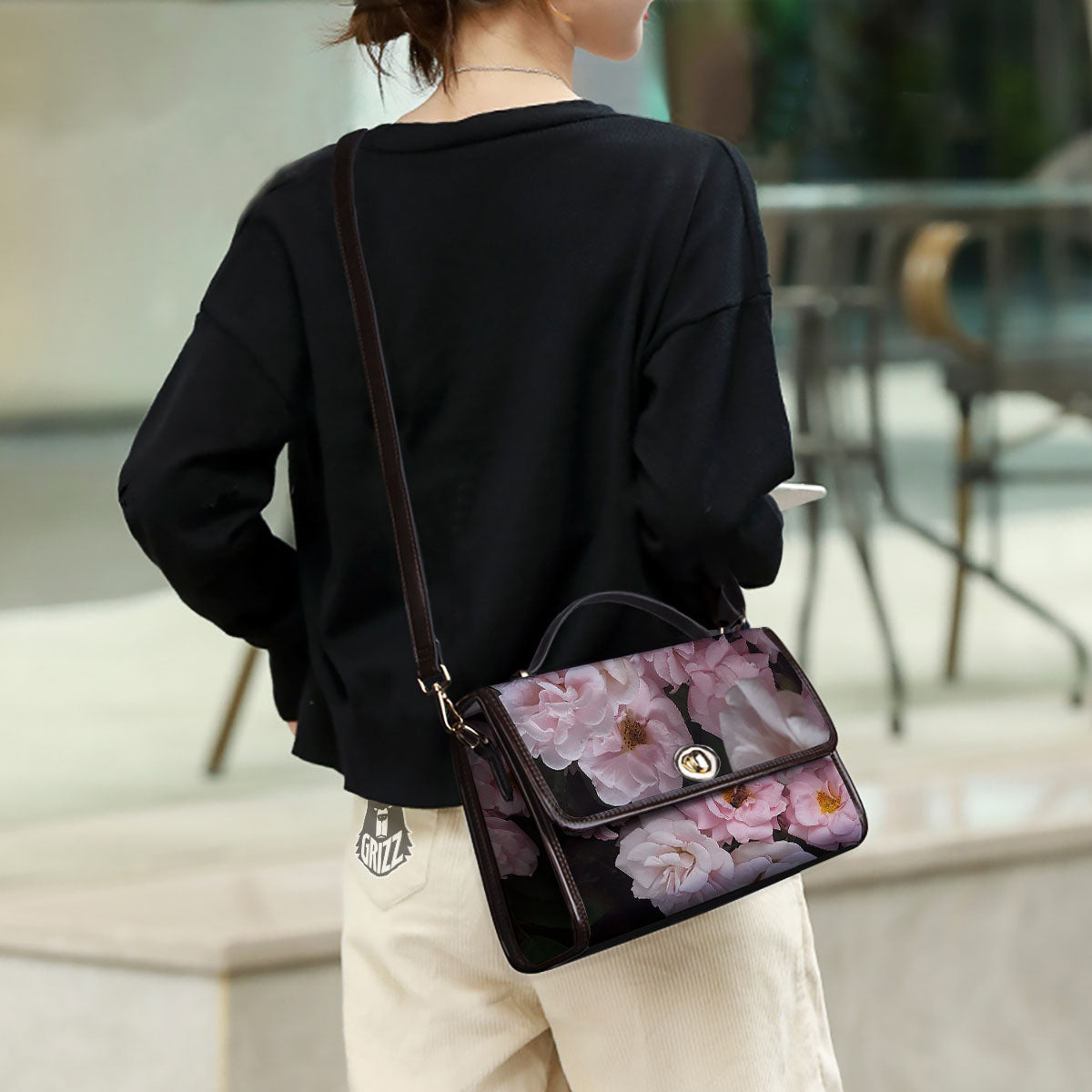 Roses Floral Retro Pink Print Women's Satchel Bag