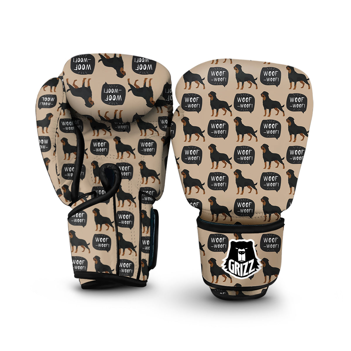 Rottweiler Dog Pattern Print Boxing Gloves-grizzshop