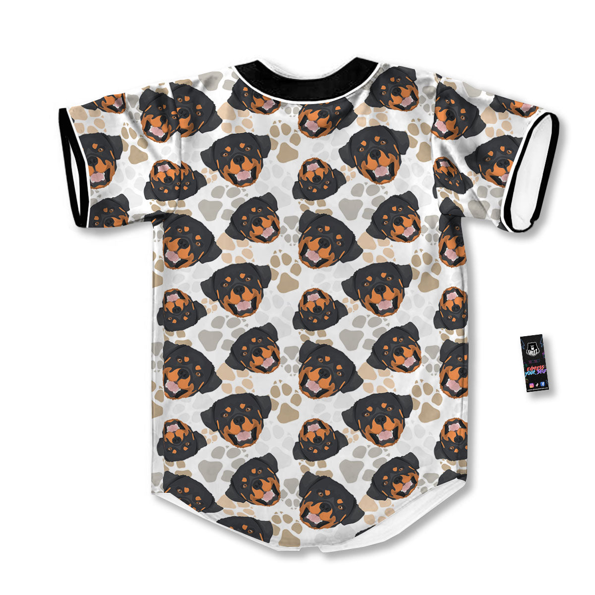 Rottweiler Print Pattern Baseball Jersey-grizzshop
