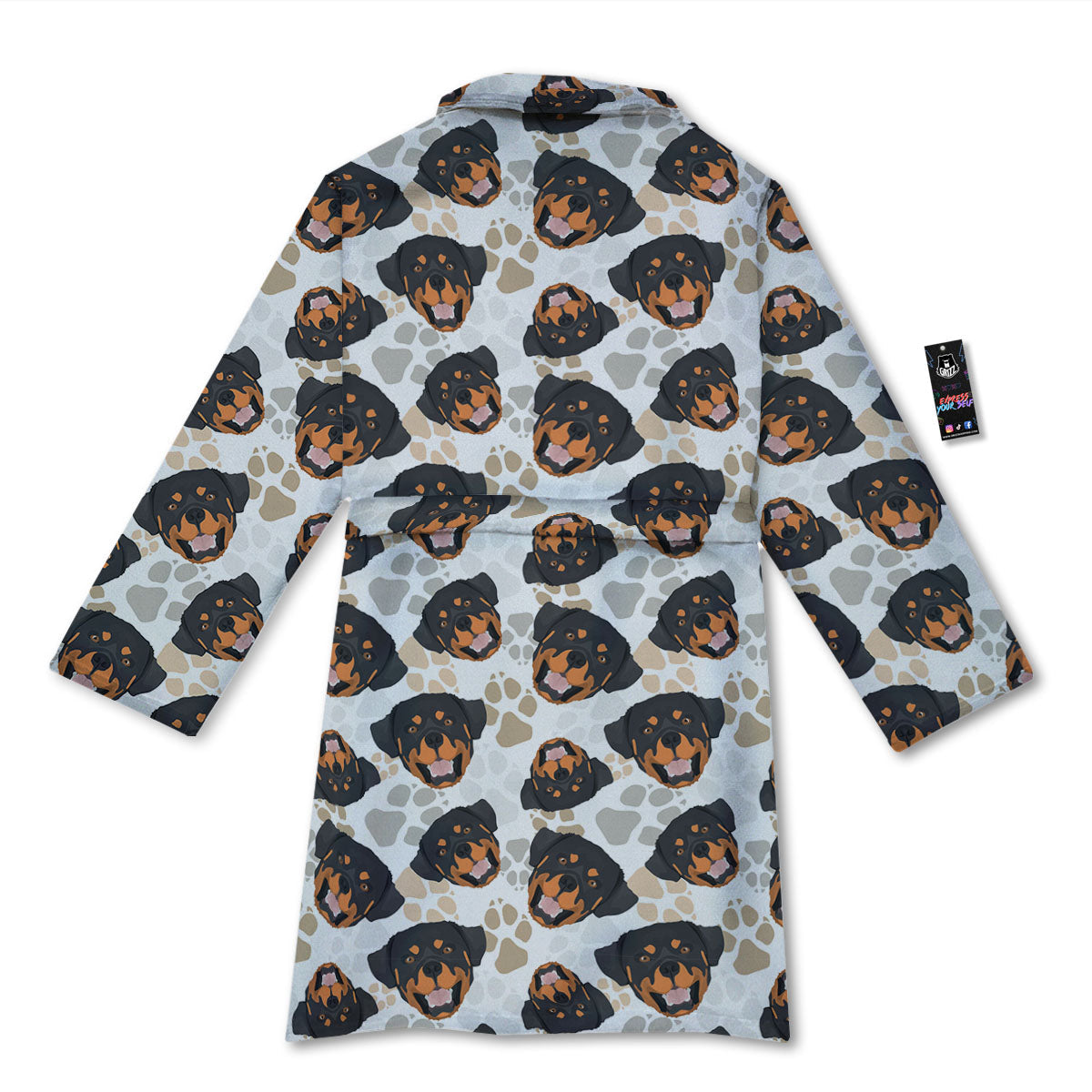 Rottweiler Print Pattern Bathrobe-grizzshop