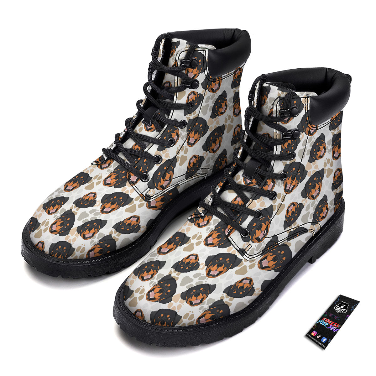 Rottweiler Print Pattern Boots-grizzshop
