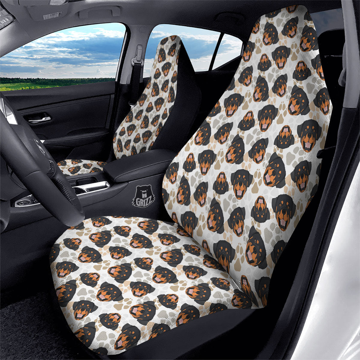 Rottweiler Print Pattern Car Seat Covers-grizzshop