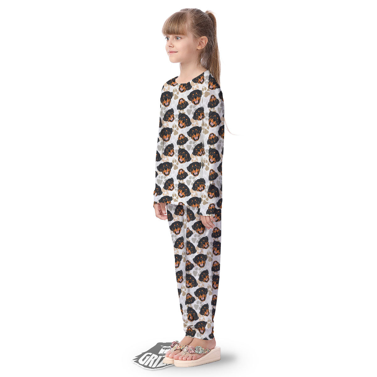 Rottweiler Print Pattern Kid's Pajamas-grizzshop