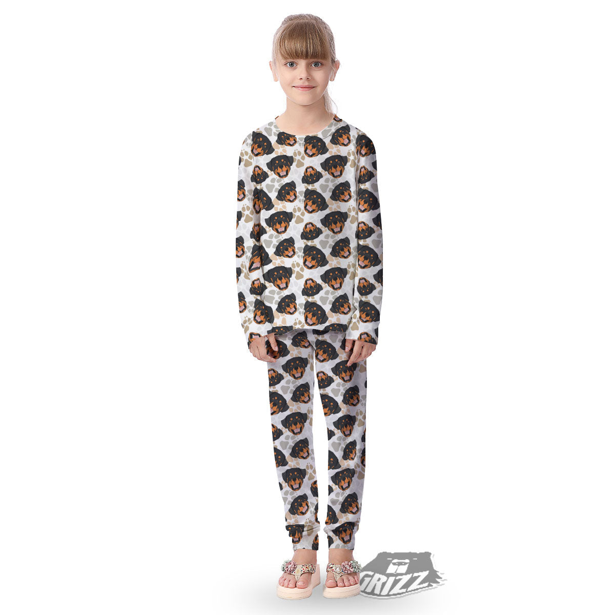 Rottweiler Print Pattern Kid's Pajamas-grizzshop