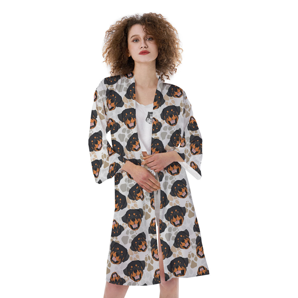 Rottweiler Print Pattern Kimono-grizzshop