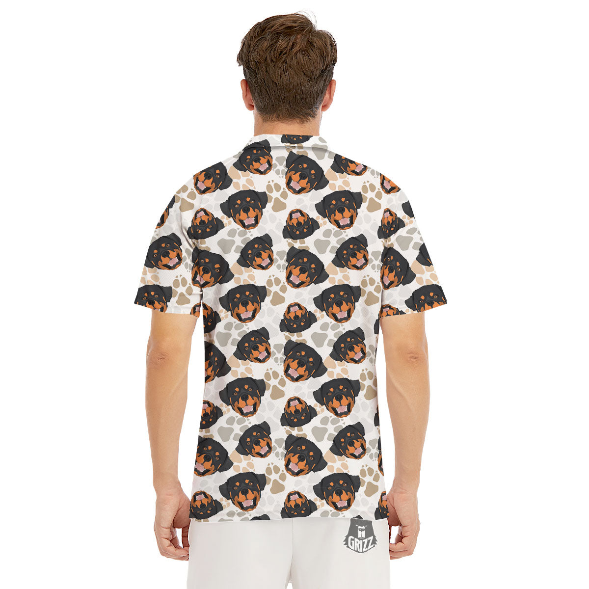 Rottweiler Print Pattern Men's Golf Shirts-grizzshop