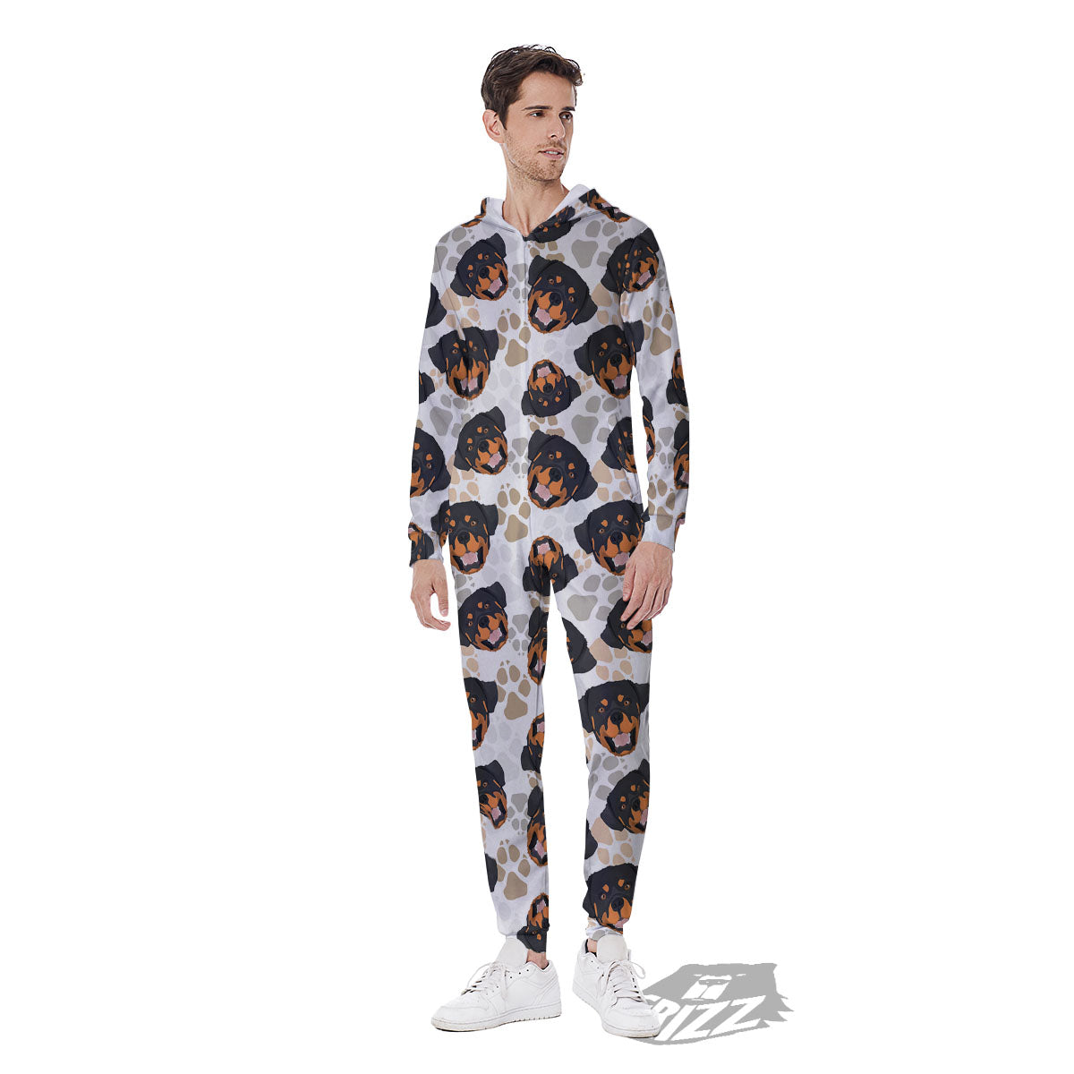 Rottweiler Print Pattern Men's Jumpsuit-grizzshop