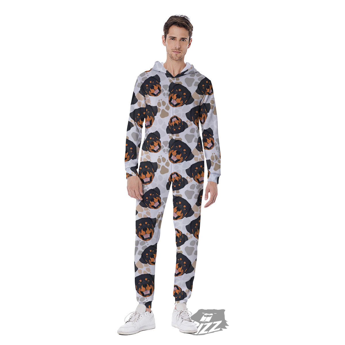 Rottweiler Print Pattern Men's Jumpsuit-grizzshop