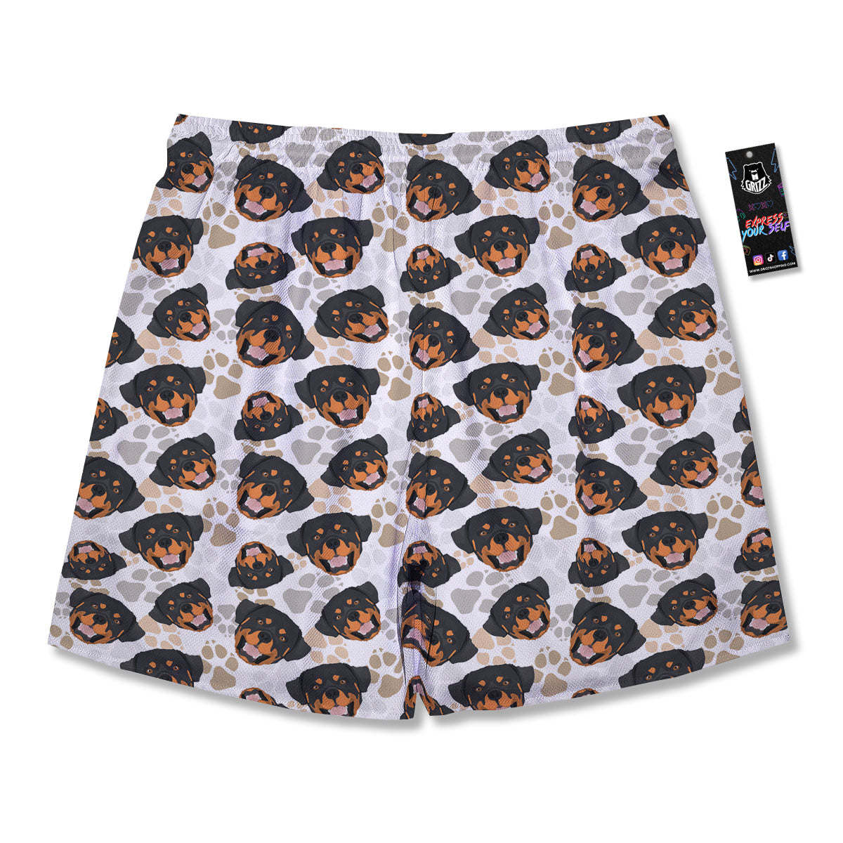 Rottweiler Print Pattern Men's Running Shorts-grizzshop