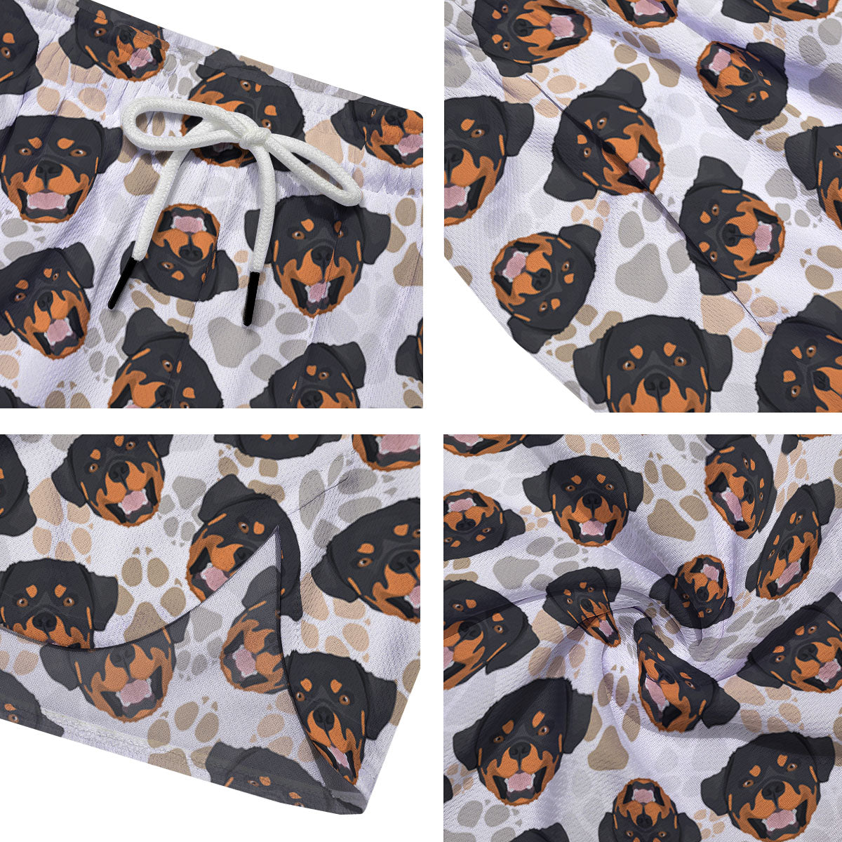 Rottweiler Print Pattern Men's Running Shorts-grizzshop